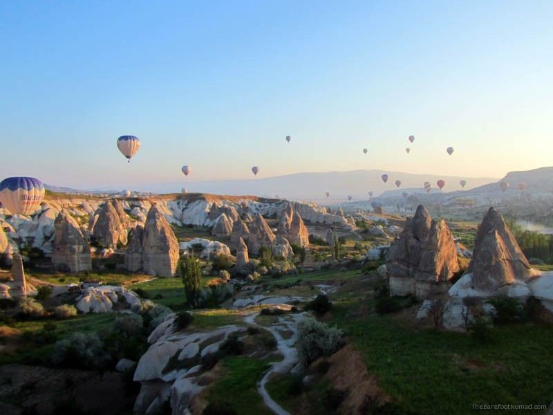 Fairy chimneys Fairy chimneys from a hot air balloon in Goreme Turkey