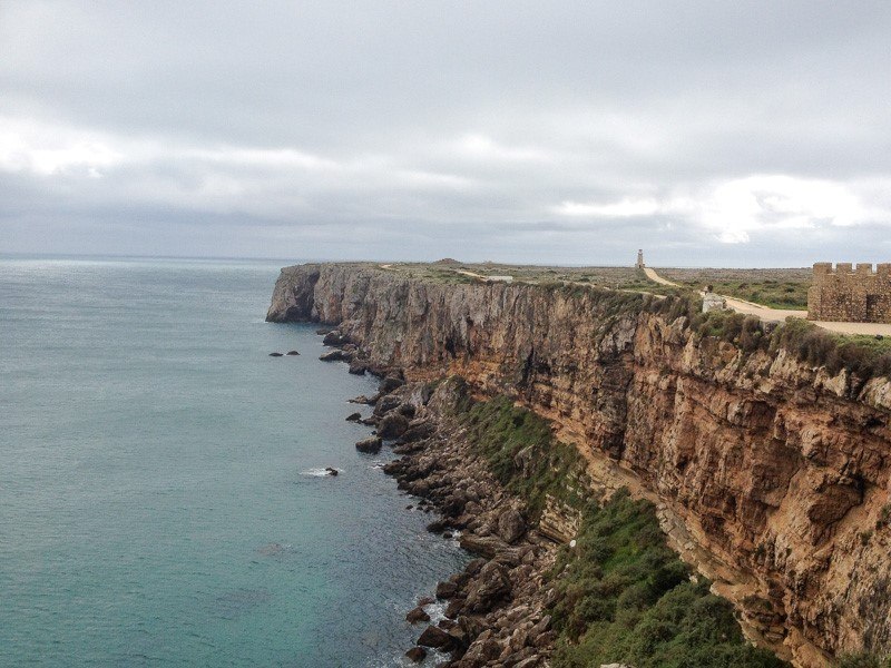 A view of the rocky Cliffs at Sagres Point
