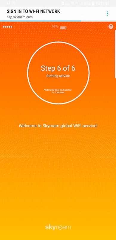 Skyroam Solis WiFi connected screenshot
